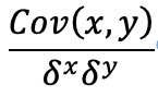 Formula for the correlation coefficient 